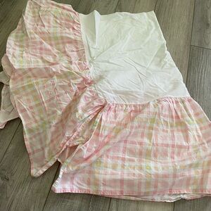 Pottery Barn Kids Pink Plaid Crib Skirt
